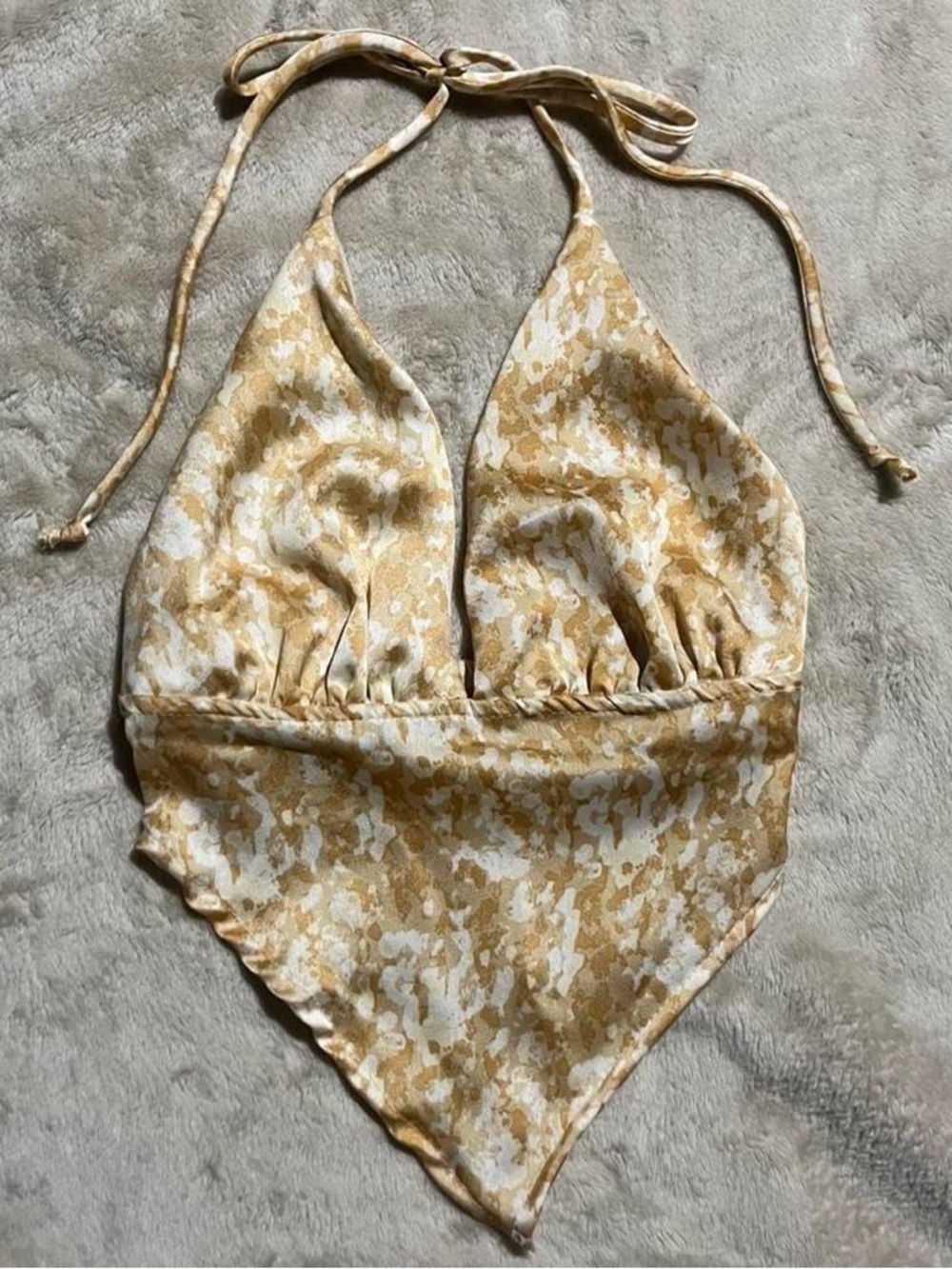 Windsor Cream and Yellow Printed Halter Top
